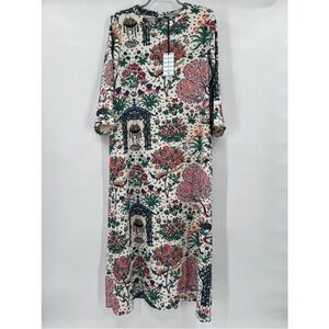 Tuckernuck Women's Enchanted Garden Jamie Midi Dress sz M NWT Peacock Floral